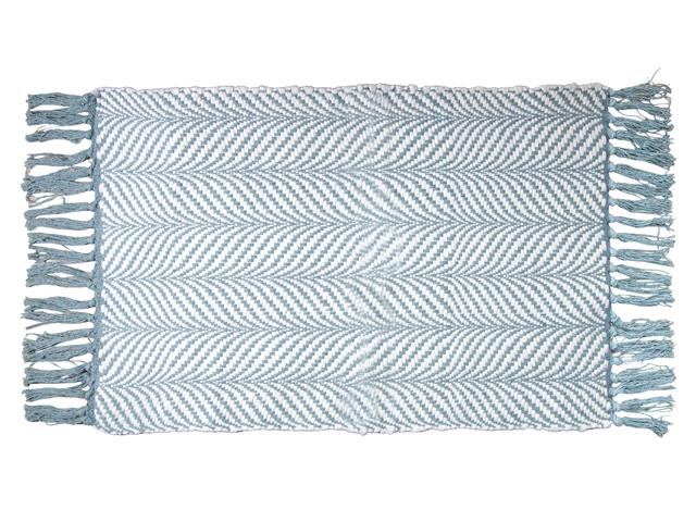 HANDWOVEN FERN RUG  (20"  X  32")  (LIGHT BLUE)